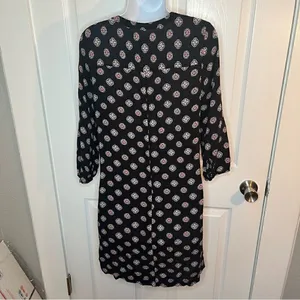 Old Navy Casual Floral Medallion Print MicroPleat front Tshirt Dress Navy XS thumbnail 6