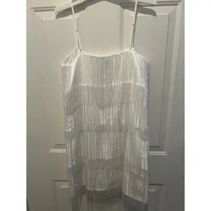 New Women’s A New Day Fringes Lined Dress Stretchy White size Xs thumbnail 5