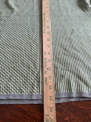 dolan Light Green Striped Long-Sleeve Knit Top with Yellow Trim size medium thumbnail 8
