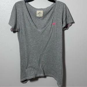 Hollister Women Casual Gray V-Neck‎ shirt size XS thumbnail 2