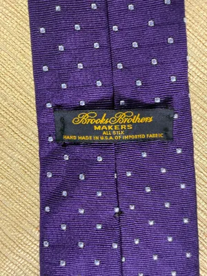 Brooks Brothers Makers Silk Tie Purple Blue Dot Extra Long 61” Made USA thumbnail 5