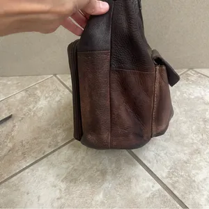 Vintage Fossil Messenger Bag, Crossbody Bag~ Dark Brown Leather STRAP HAS‎ wear thumbnail 14