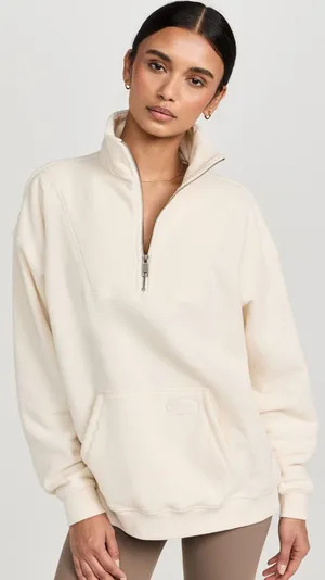 THE UPSIDE Regatta Jerome Quarter Zip Terry Sweatshirt White Medium‎ thumbnail 1