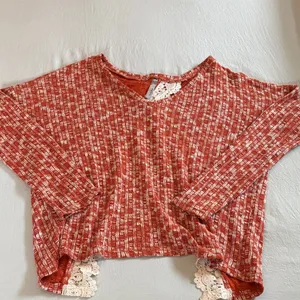 Entro Textured Orange and Cream Sweater thumbnail 5