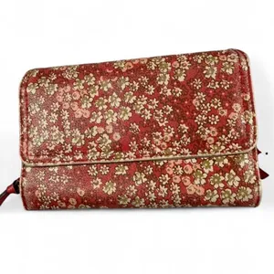 Safe Keeper Floral RFID Bifold Clutch Wallet Red thumbnail 3