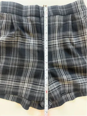 Abercrombie & Fitch Plaid Shorts Black/Light Gray Size XS thumbnail 4