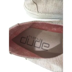 Hey Dude Wendy Chambray Slip On Shoes Sneakers White Nut NWT Womens Size 12 thumbnail 5