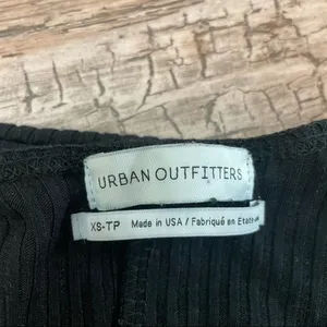 Urban Outfitters Claudia Dress Ribbed Knit Plunging Mini Size XS Black thumbnail 6