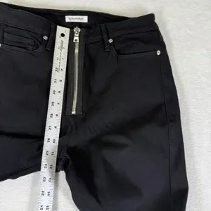 Good American Good Waist Exposed Zip High Rise Skinny Jeans Black Size 10/30 thumbnail 5