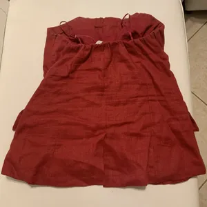 Olivia ceous top women’s red strapless 100% linen thumbnail 3