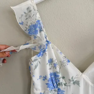BP‎ Blue Floral Ruffle Maxi Dress Womens Small Chiffon Sleeveless Soft Fairy thumbnail 12