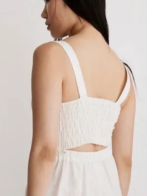 Madewell Sweetheart Linen Blend Crop Tank Top thumbnail 9