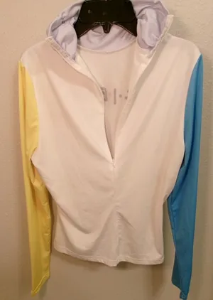 Friends Logo Colorblock Turtleneck Top - White, Blue & Yellow thumbnail 3