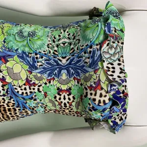 Just Cavalli ruffle leopard floral strapless dress thumbnail 3