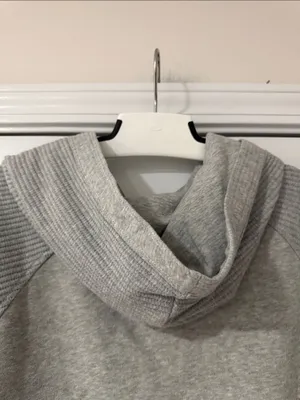Aerie Hoodie Pullover Waffle Knit Oversized Gray Sweatshirt Cozy Size XL Coastal thumbnail 11