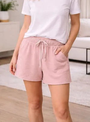 FREE PEOPLE‎ Intimately Fleece Lined Shorts Pink Small thumbnail 1