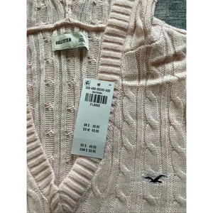 NWT! Hollister Pink Cable Knit V Neck Hoodie Sweater XL thumbnail 4