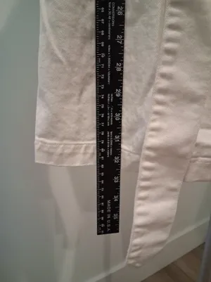 Zara White Button-Front Denim Shirt Dress with Waist Tie 100% Cotton Size M thumbnail 7