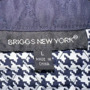 Briggs New York Navy‎ Quilted Jacket Houndstooth Trim Large thumbnail 3