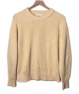 Everlane Organic Cotton Pullover Crewneck Sweater Butter Yellow Women’s Small thumbnail 1