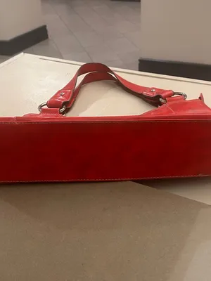 Nine West Vibrant Red Leather Shoulder Tote thumbnail 8