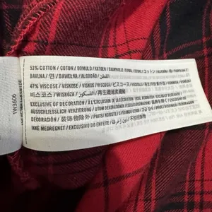 Abercrombie & Fitch Red‎ black Check Plaid Button Down Womans Career Shirt S thumbnail 13