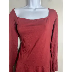 Reformation Coen Dress Burgundy Square Neck Long Sleeve Mini XL thumbnail 5