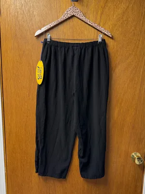 Oh My Gauze Cloud Cotton Cropped Pull On Cutout Pants Black 2 L/XL 12-14 NEW thumbnail 12