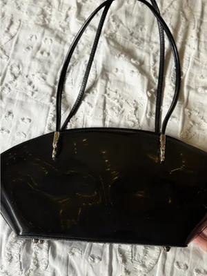 Beijo Black Patent Dome Shoulder Bag with Gold Plaque thumbnail 3