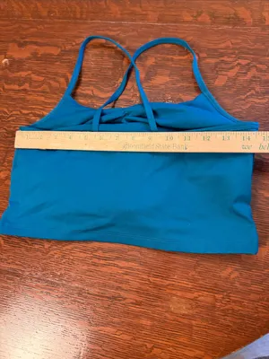 girlfriend collective Twist-Front Strappy Bralette - Teal Blue Medium thumbnail 5