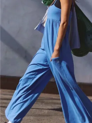 FP Movement by Free People Relaxed Wide-Leg Jumpsuit in Sky Blue thumbnail 1