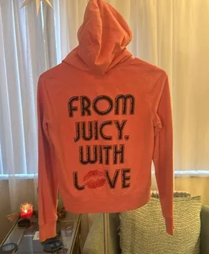 Juicy Couture Zip Up cotton cozy graphic on back y2k thumbnail 1