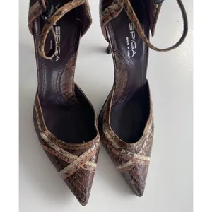 Vintage Via Spiga Snake Skin Leather Brown Multicolor Women’s Sz 8 Italy RARE thumbnail 2