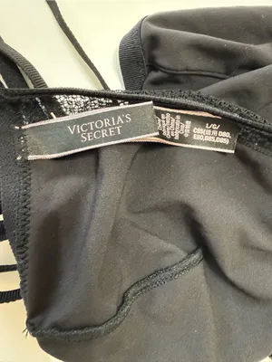 Victoria's Secret Black Strappy Triangle Bralette Size Large NWOT thumbnail 5