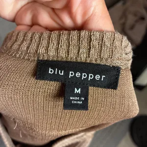 Blu Pepper Brown Waffle Knit Henley Colorblock Long Sleeve Top M thumbnail 5