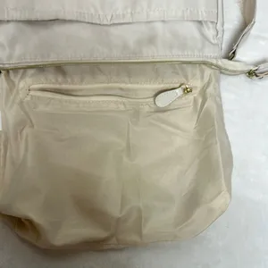Cream Crossbody Bag with Adjustable Strap and Zipper Closure Nylon thumbnail 4
