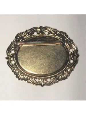Vintage Gold Tone Floral Oval Boho Brooch Shoulder Pin thumbnail 4