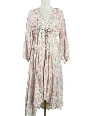 Free People Ethereal Dainty Cottage Pappiet Midi Dress Maxi Top Size Small thumbnail 4