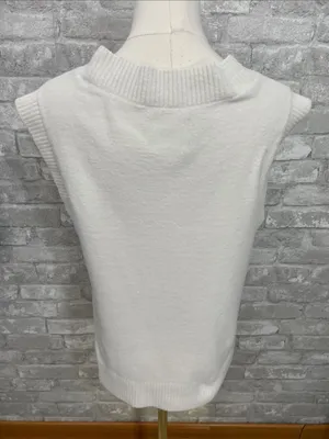 Abercrombie & Fitch White Soft Knit Sweater Vest thumbnail 3