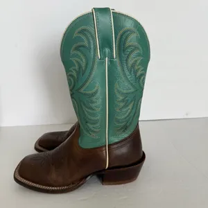 TONY LAMA Rowena 11” Women’s‎ 6B Brown Turquoise Leather Western Boot USA SA2101 thumbnail 14