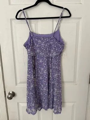 Purple Floral Dress Size XL thumbnail 2