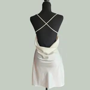 H&M Divided Cream Cowl Neck Strappy Open Back Slip Dress‎ L thumbnail 2