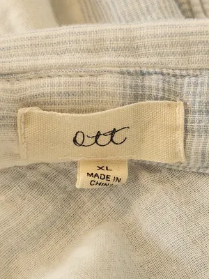 OTT Light Blue and White Check Cotton Gauze Button Down Shirt Size XL thumbnail 8