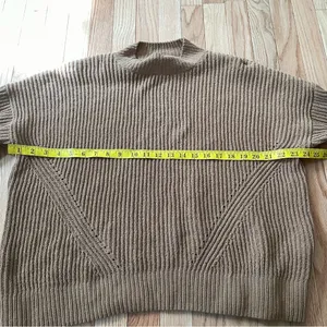 Abercrombie & Fitch Ribbed Mock Neck Knit Sweater Womens Small Brown Cropped thumbnail 4