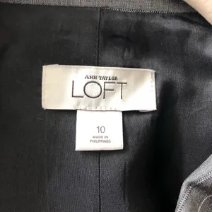 LOFT | Gray Pinstriped Wool Blend Blazer Sz 10 thumbnail 9