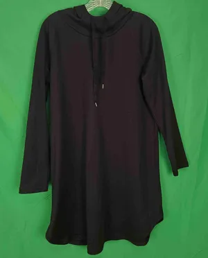 NWT J Jill‎ Womens Black Fit Peach Soft Hooded Dress Medium thumbnail 1