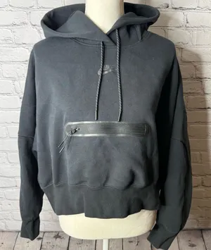 Nike women’s NSW tech fleece oversized crop sweatshirt medium thumbnail 1