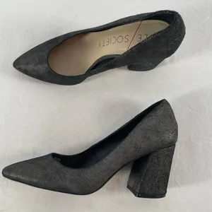 Sole Society Twila Block Heel Point‎ Toe Pump in Cement Size 7 thumbnail 1