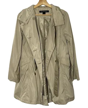 French Connection tan trench coat women's size S full length pockets small marks thumbnail 1