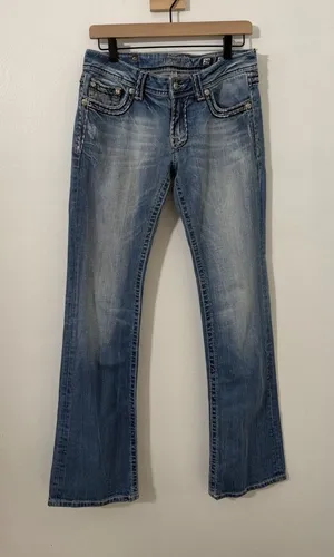 Miss Me Jeans Bootcut Size 29 Med Wash Fade Style # J55014B32 Y2K Western Retro thumbnail 1
